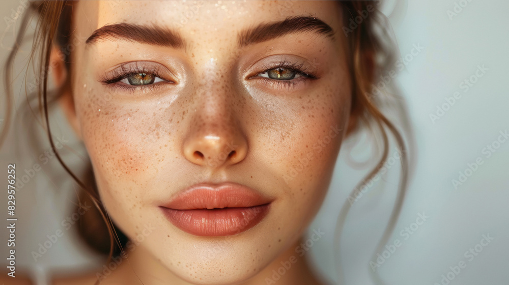 young woman getting cosmetic treatment young woman getting cosmetic treatment
