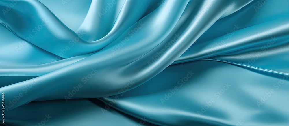 Fototapeta premium texture background pattern cyan blue silk fabric This very lightweight artificial silk fabric has a pleasant sheen Perfect for adding elegance to your internet decor projects. Copy space image