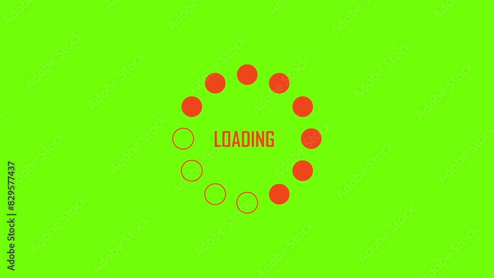 Animated loading wheel with loading text, animation of spinning load icon with green screen background Animated loading wheel with loading text, animation of spinning load icon with green screen background