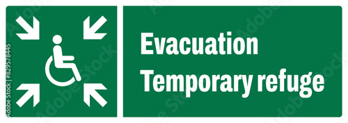 ISO emergency and first aid safety signs_evacuation temporary refuge landscape size 1/2 a4,a3,a2,a1
