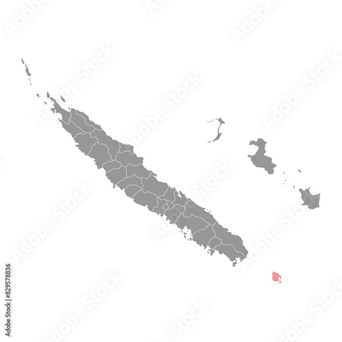 Lile des Pins commune map, administrative division of New Caledonia. Vector illustration. photo