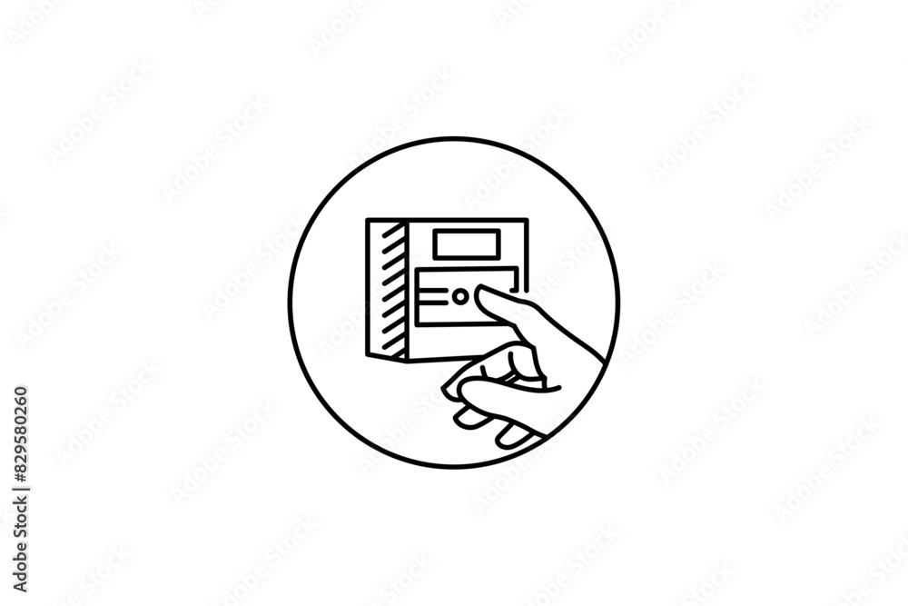 Fire Alarm icon Symbol Sign ,Vector Illustration, Isolate On White Background Label. finger demonstrating pressing the alarm button when a fire occurs Fire Alarm icon Symbol Sign ,Vector Illustration, Isolate On White Background Label. finger demonstrating pressing the alarm button when a fire occurs