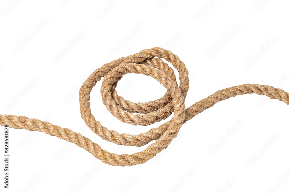 Obraz premium twisted thick rope is isolated from the background