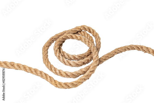 twisted thick rope is isolated from the background