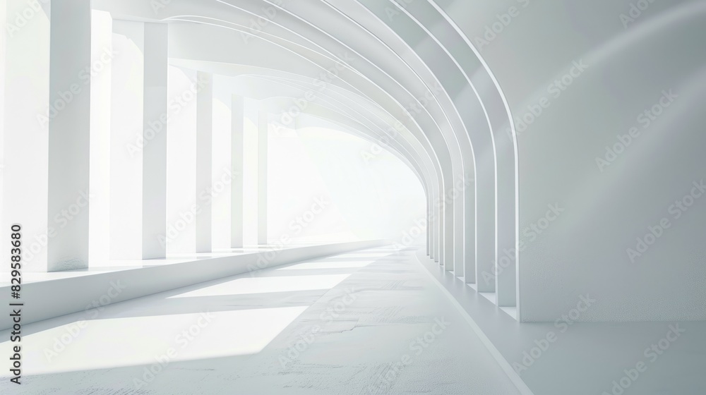 Fototapeta premium Abstract setting with a pristine white empty area and a seamless background .