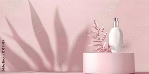 cosmetology, face care product, minimalism, photo of stock, place of the text pink, blue, green color, mockup template