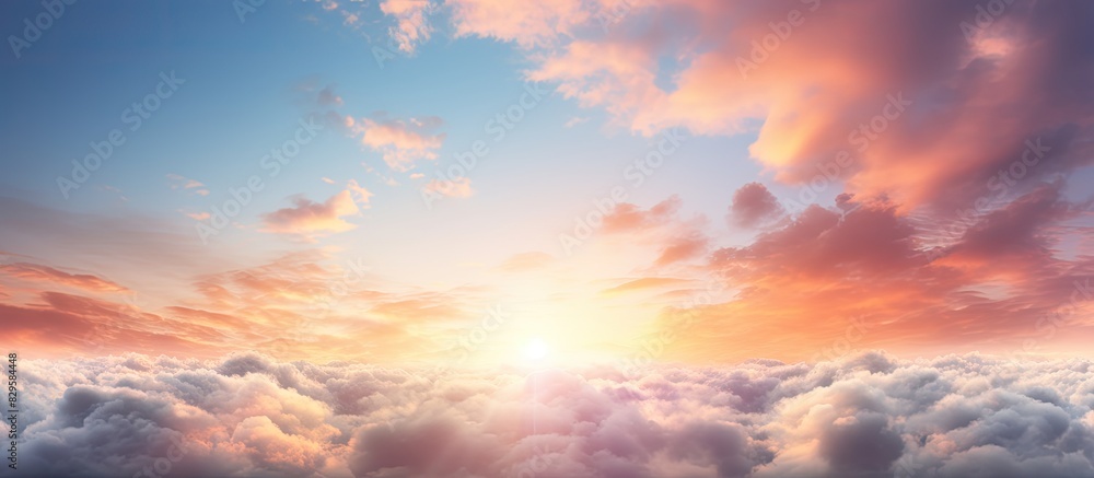Scenic sunrise with beautiful clouds in the sky perfect for background copy space image