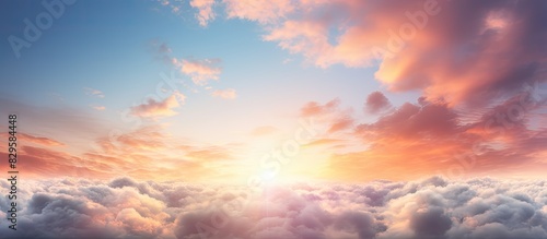 Scenic sunrise with beautiful clouds in the sky perfect for background copy space image © Ilgun