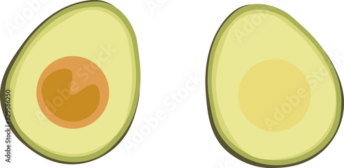Halved Avocado Icon – Healthy Vegan Superfood