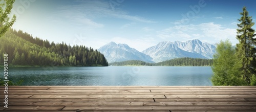 Scenic view of the lake with a picturesque landscape ideal for a relaxing image with copy space