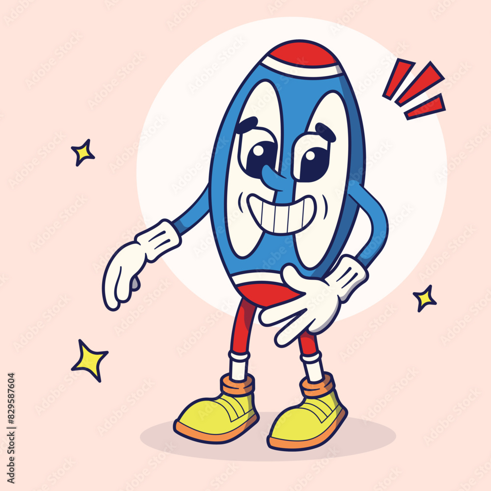 Obraz premium Rugby Ball Mascot Character