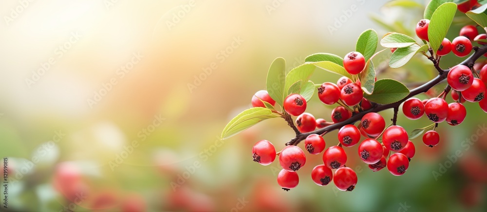 Cotoneaster plant in the garden with copy space image Cotoneaster plant in the garden with copy space image