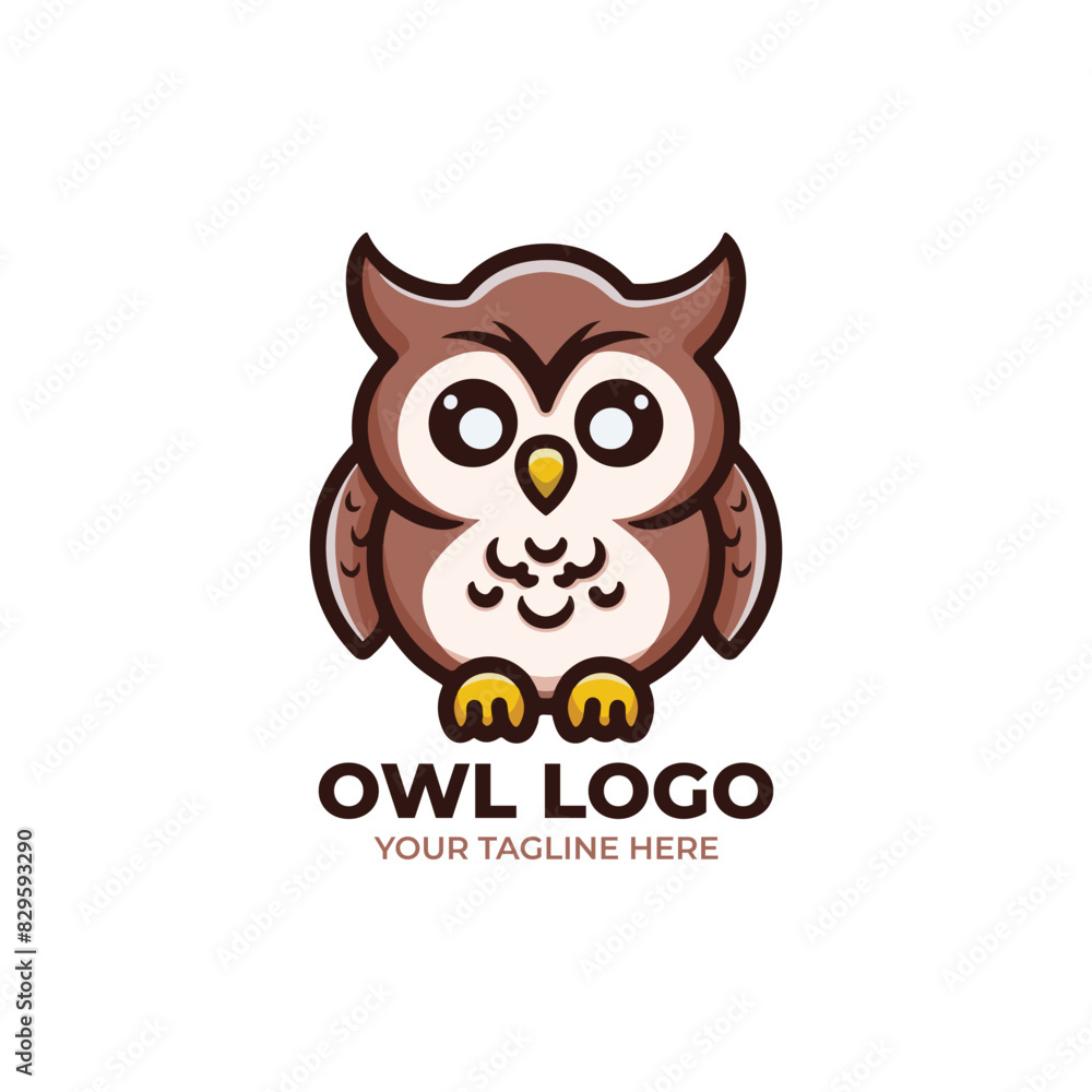 Cute Owl Logo Vector Design