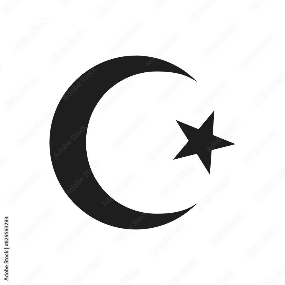 Islam Crescent Moon Star Religious Symbol Isolated Vector Illustration Islam Crescent Moon Star Religious Symbol Isolated Vector Illustration