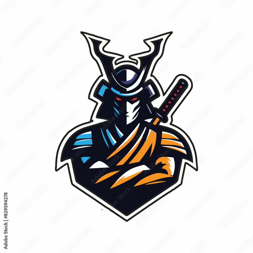 Samurai Mascot Design Logo Vector Samurai Mascot Design Logo Vector