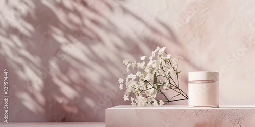 cosmetology, face care product, minimalism, photo of stock, place of the text pink, blue, green color, mockup template