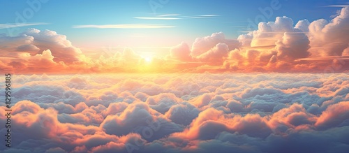 Vibrant clouds during sunrise with a copy space image available