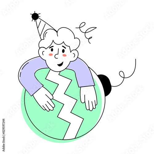 Ready to use doodle mini illustration of christmas party 