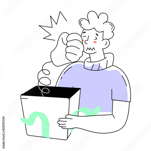 Scalable doodle mini illustration of april fool prank 
