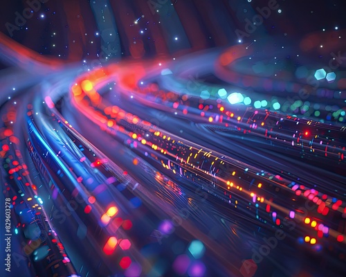 Fiber optic cables transmitting data