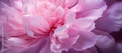Fototapeta Naklejka Na Ścianę i Meble -  Detailed close up of a pink peony flower with copy space image