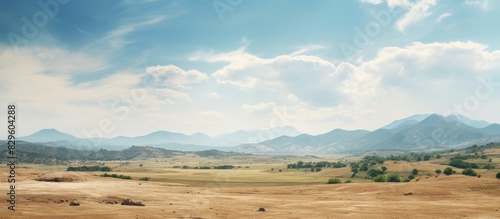 Aitana safari park offers a breathtaking view with hills rocks and a beautiful sky perfect for a copy space image photo