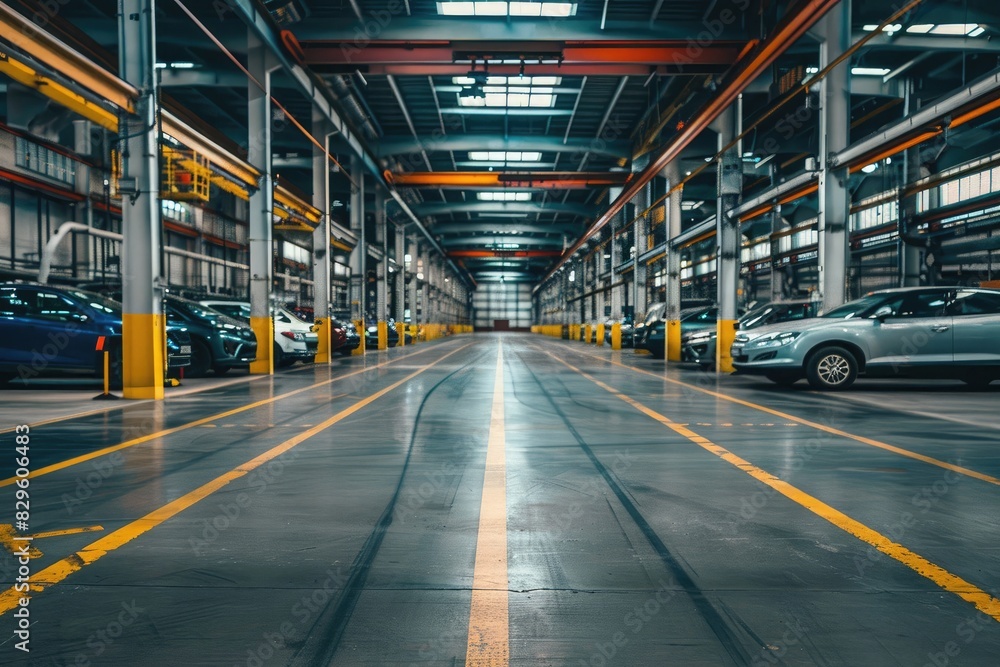 Car repair service center inside a car repair shop