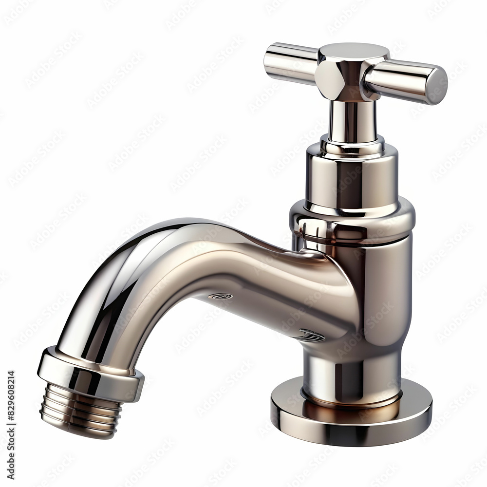 steel faucet on white background. Mixer cold hot water. Modern faucet bathroom. Kitchen tap . Isolated white background. Side view. steel faucet on white background. Mixer cold hot water. Modern faucet bathroom. Kitchen tap . Isolated white background. Side view.