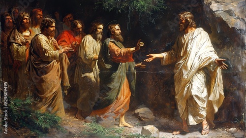 A depiction of Jesus Christ raising Lazarus.