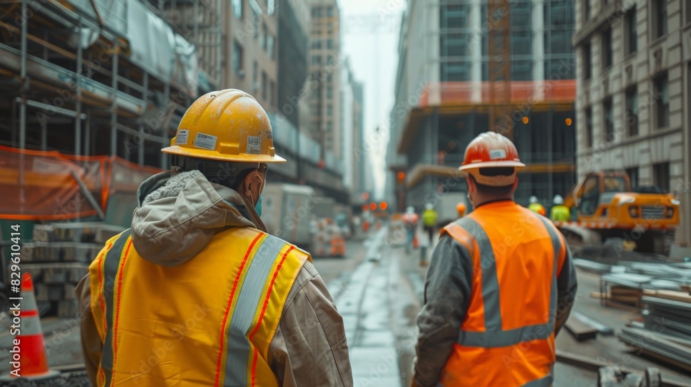 Safety on Construction Sites: Capture a scene focused on safety. Safety on Construction Sites: Capture a scene focused on safety.
