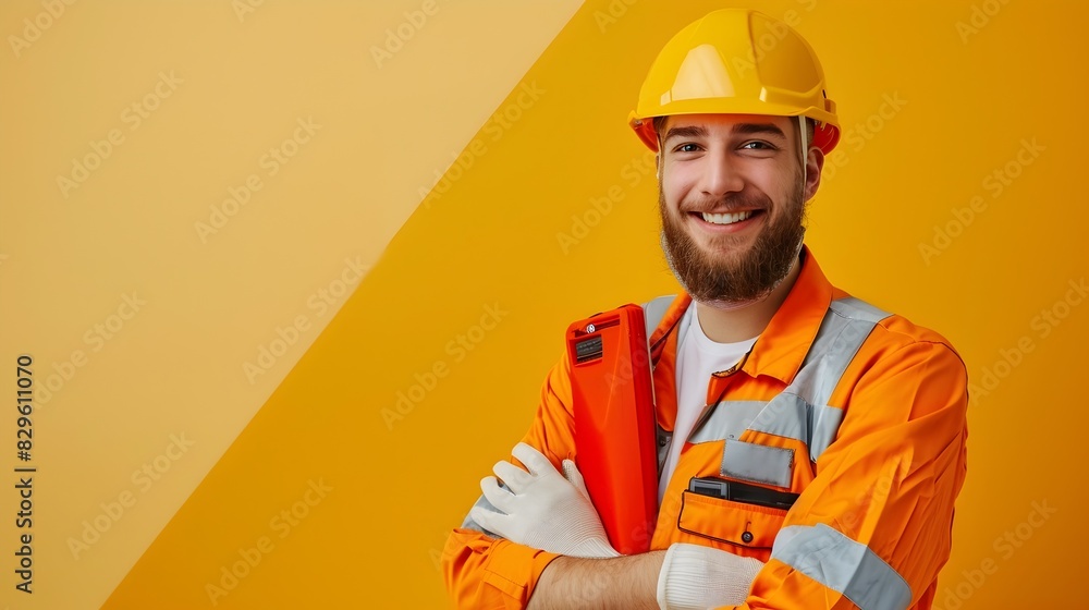 Happy Young Emergency Relief Worker A Portrait of Devotion and Service Happy Young Emergency Relief Worker A Portrait of Devotion and Service