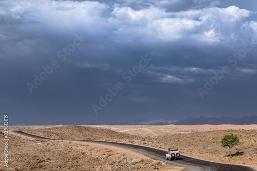 the road stormy road into the desert