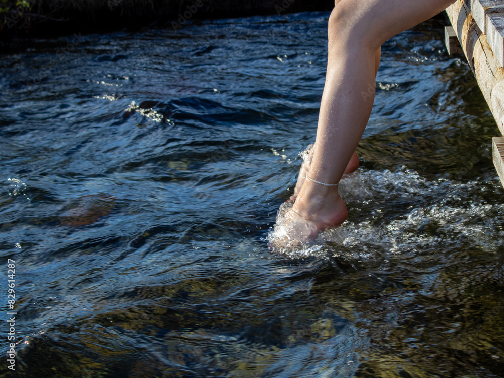 Feets in the river at Oppdal Norway Feets in the river at Oppdal Norway