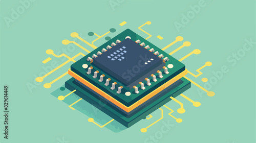 CPU icon isolated on light background. Processor symb photo