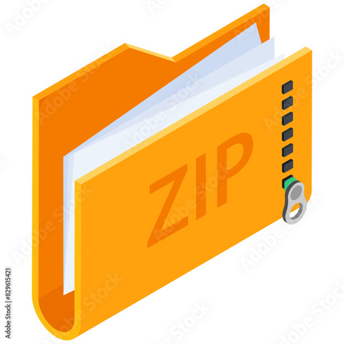 Isometric Zip Folder (ID: 829615421)