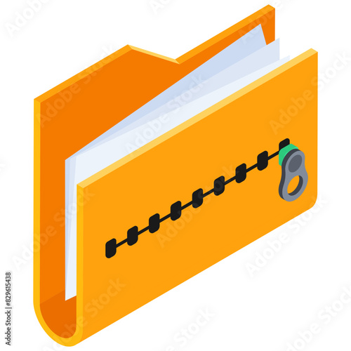 Isometric Encrypted Archive Zip Folder
