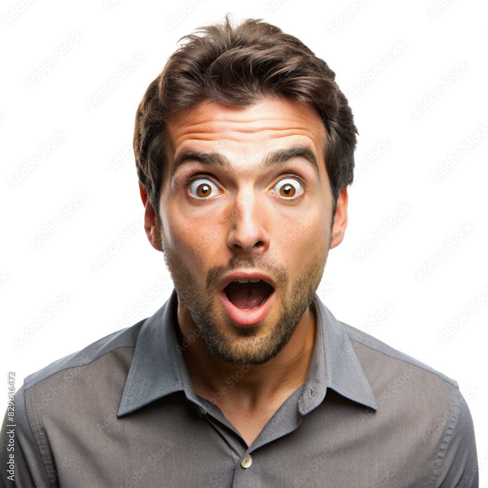 Portrait of a man with surprise emotion isolated on white Portrait of a man with surprise emotion isolated on white