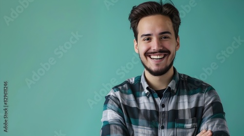 Joyful Young Communications Director Exuding Success in Vibrant Office Portrait