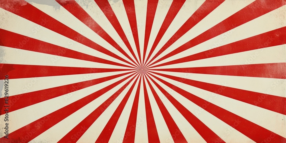 Fototapeta premium red and white sunburst patter. Retro circus background.