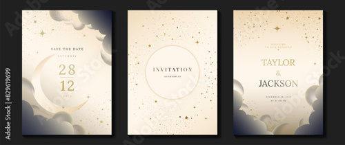 Elegant invitation card design vector. Luxury wedding card with firework, glitter spot texture on light background. Design illustration for cover, poster, wallpaper, gala, VIP, happy new year.