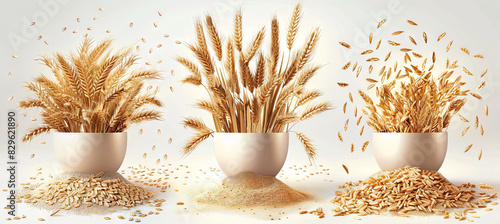 Wheat barley oats rice photo