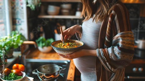 Pregnant Woman Savoring Hom...