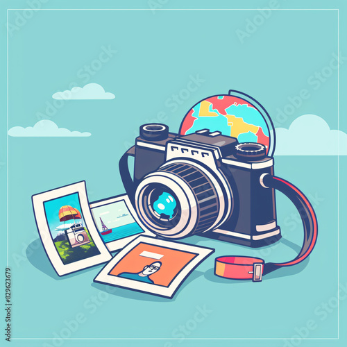 World Photography Day vector banner and logo. Celebrate Nature Photography Day with our social media post template featuring a line art camera design. Perfect for World Photography Day!

