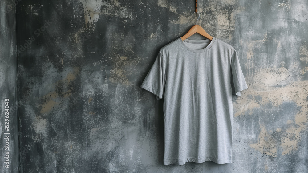 Naklejka premium Studio-Lit Gray T-Shirt: A Canvas for Print Design