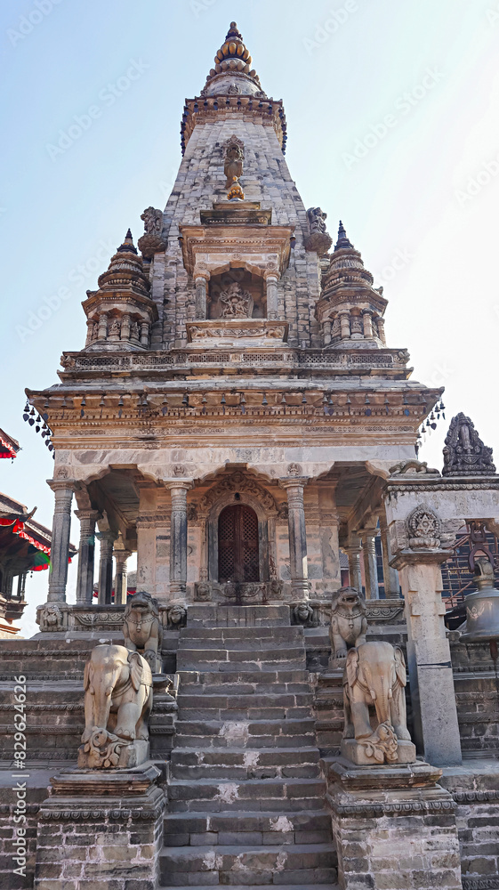 Fototapeta premium View of Nitya Vatsala Temple, built in 1715 During Realm of Bhupatindra Mall, Bhaktapur Durbar Square, Kathmandu, Nepal.