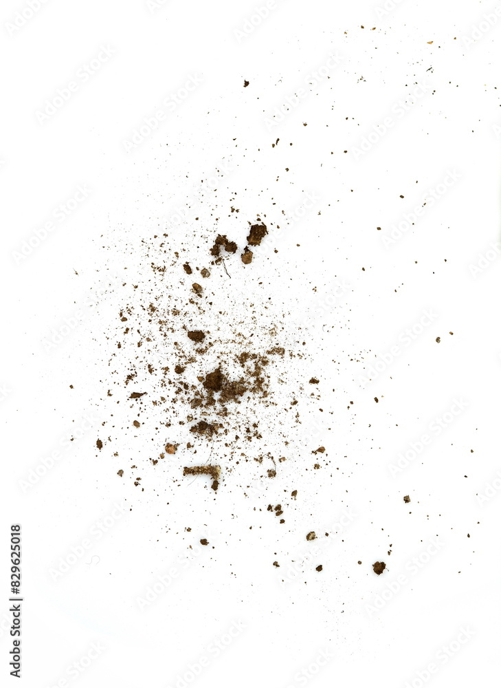 Pile of soil isolated on white background