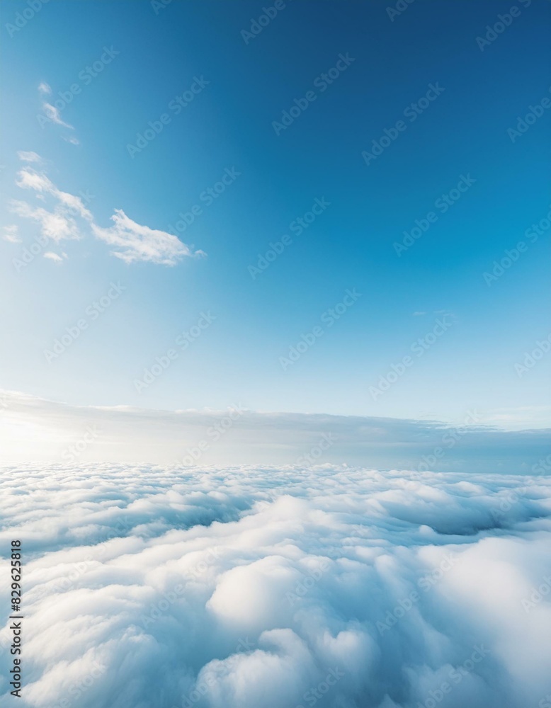 Naklejka premium Ethereal Beauty: Sunshine in a Clear Cloudy Sky