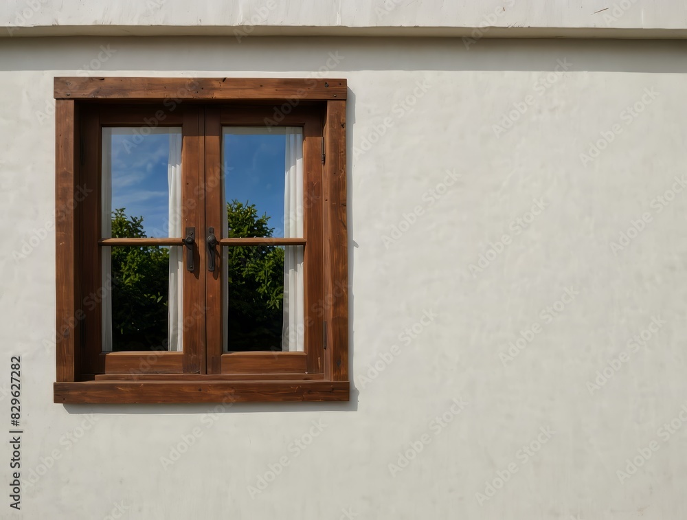 Fototapeta premium ventana en pared blanca