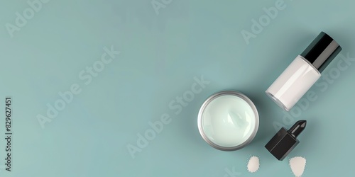 cosmetology, face care product, minimalism, photo of stock, place of the text, blue color, mockup