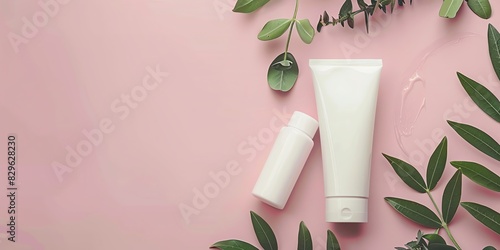 cosmetology, face care product, minimalism, photo of stock, place of the text pink color, mockup template